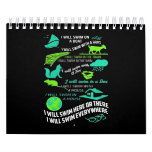 Calendário Vou Natação Aqui Ou Lá, Vou Natação Em Qualqu