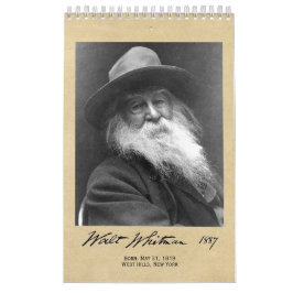 Calendário Walt Whitman Retraits and Poetry
