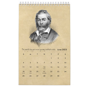 Calendário Walt Whitman Retraits and Poetry