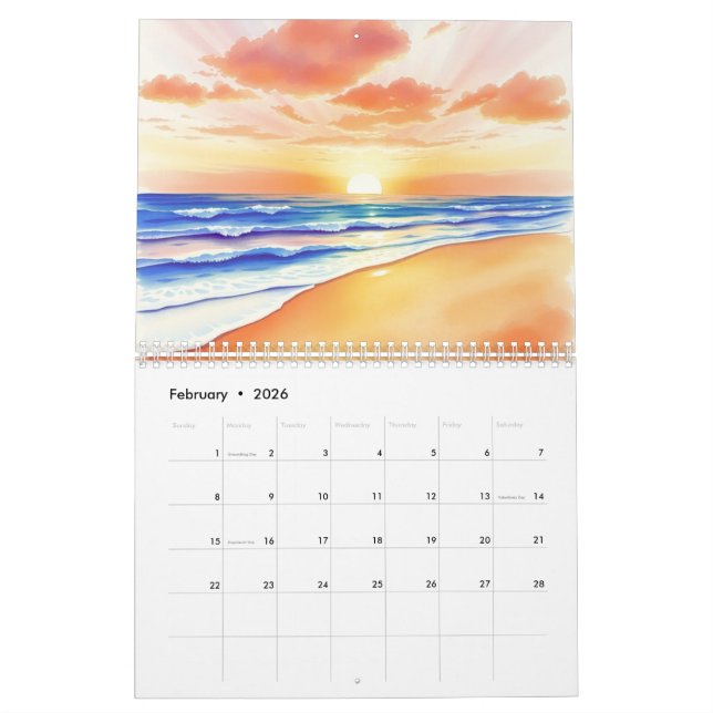 Calendário Watercolor 2025 Wall Calendar  (Fev 2026)