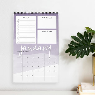 Calendário Watercolor Ombre Monthly Planner Calendar