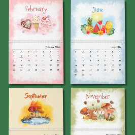 Calendário Watercolor seasons Calendar