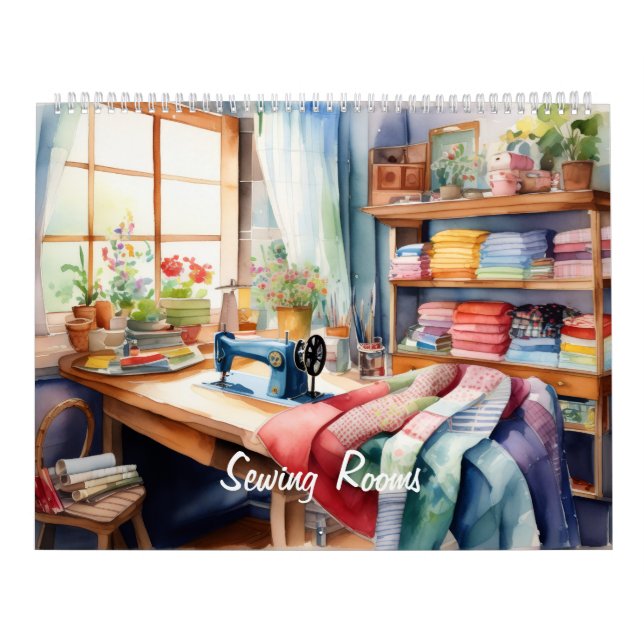 Calendário Watercolor Sewing Room (Capa)