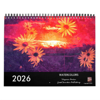 Calendário Watercolors Landscapes 2026 Calendar