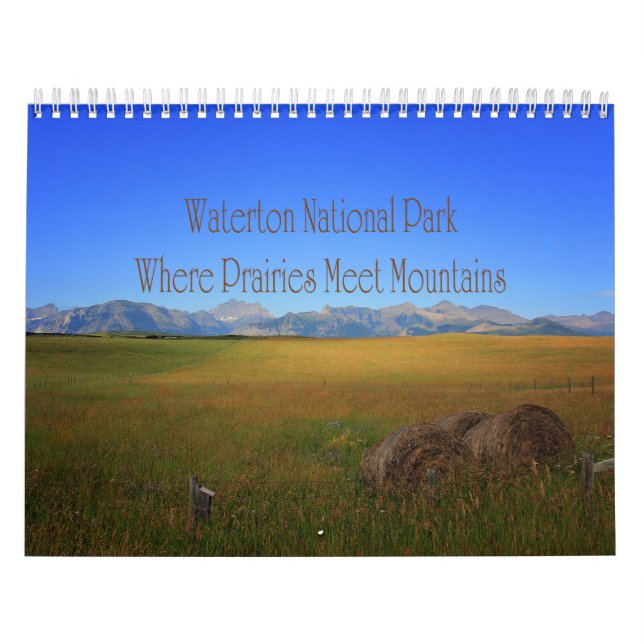 Calendário Waterton National Park Prairies Reúne Montanhas (Capa)
