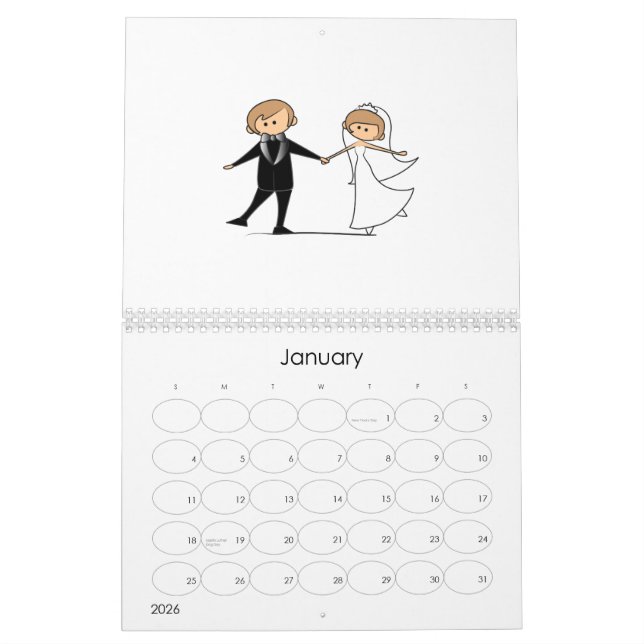 Calendário wedding (Jan 2026)