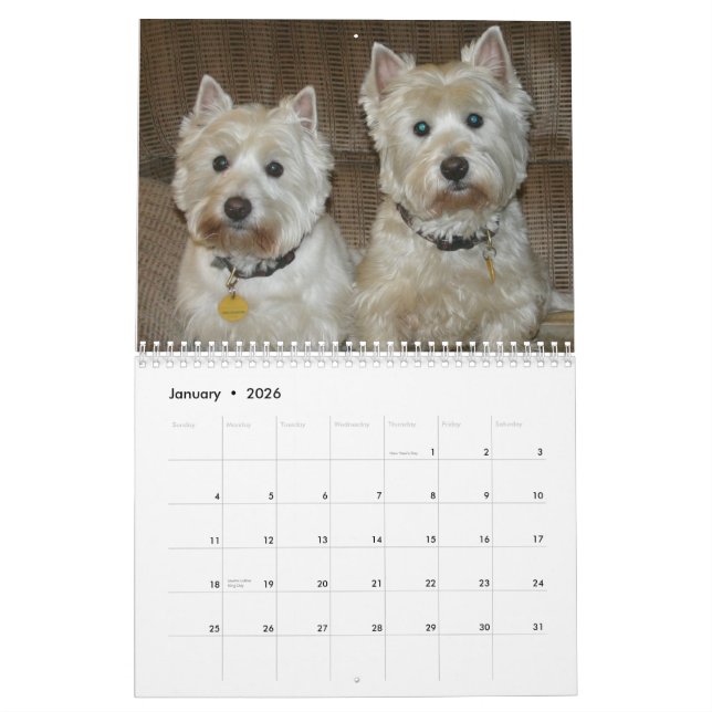 Calendário Westies 2009 (Jan 2026)