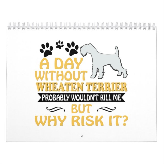 Calendário Wheaten 2019 de Terrier 2020 presentes (Capa)