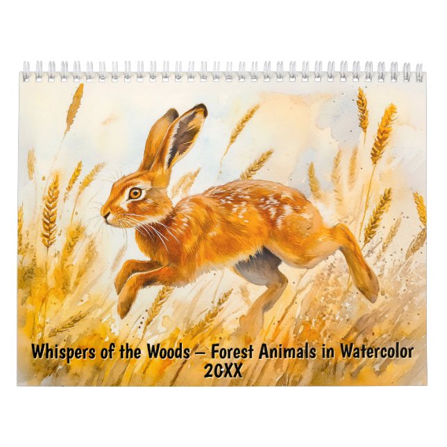 Calendário Whispers of the Woods – Forest Animals in Watercol (Capa)