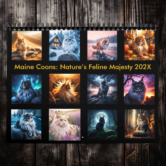 Calendário Wild Maine Coons: Feline Majestade da Natureza 202 (Criador carregado)