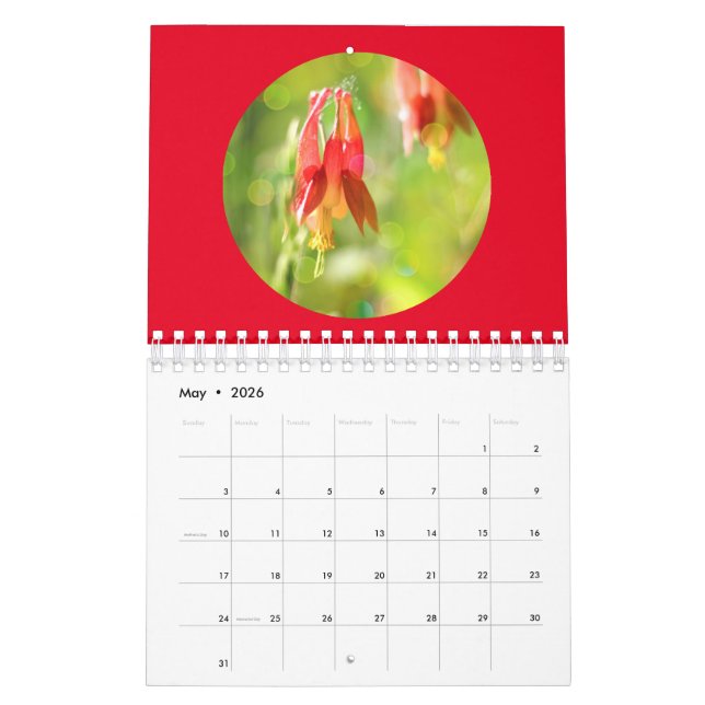 Calendário Wildflowers Close-Up Forest Photography (Maio 2026)