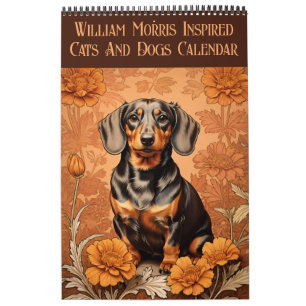 Calendário William Morris Inspirou Cães E Gatos 2025
