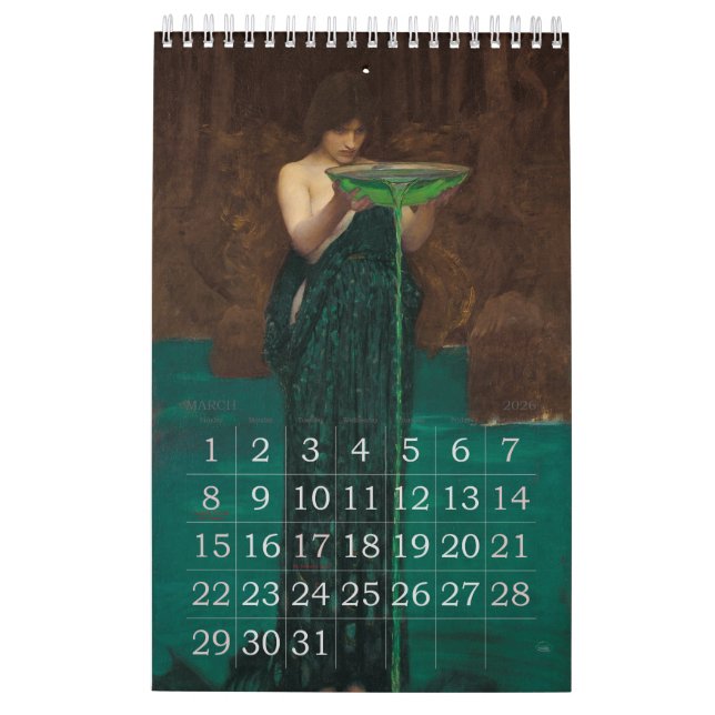Calendário Witches and Sorcerers Classic Art Calendar (Mar 2026)