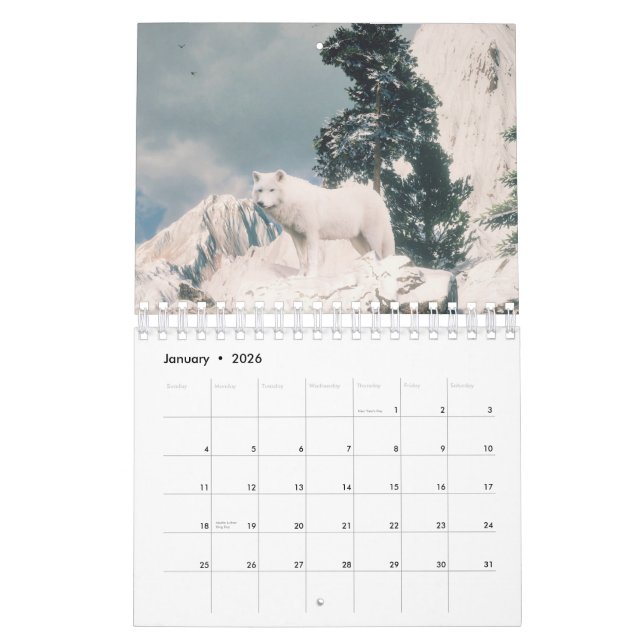 Calendário Wolf Calendar (Jan 2026)