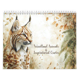 Calendário Woodland Animals & Inspirational Quotes 2026