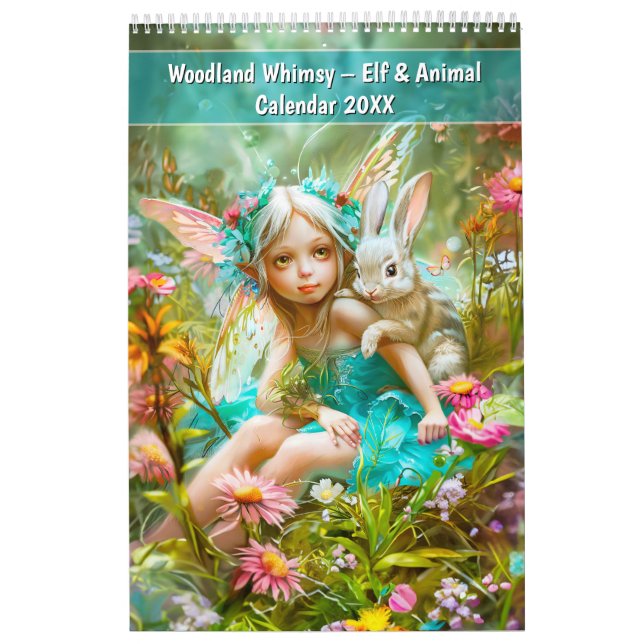 Calendário Woodland Whimsy – Elf & Animal Calendar 2026 (Capa)