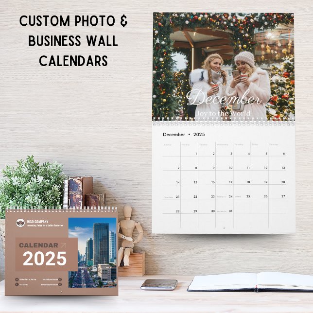 Calendários de Muro de Fotos e Negócios | Mocha Mo (Photo & Business Wall Calendars | Mocha Mousse)