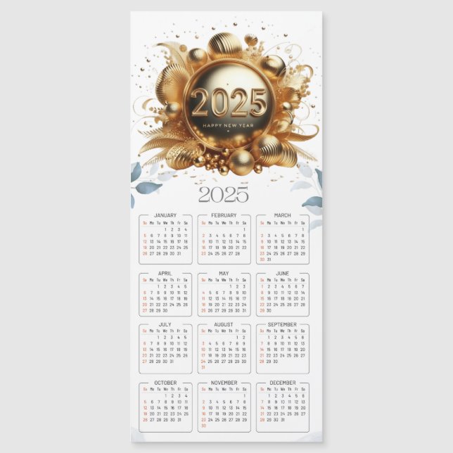 Calendários magnéticos do feliz ano novo 2025 (Frente)