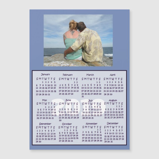 Calendários Personalizados do Mini Magnet de Foto  (Frente)