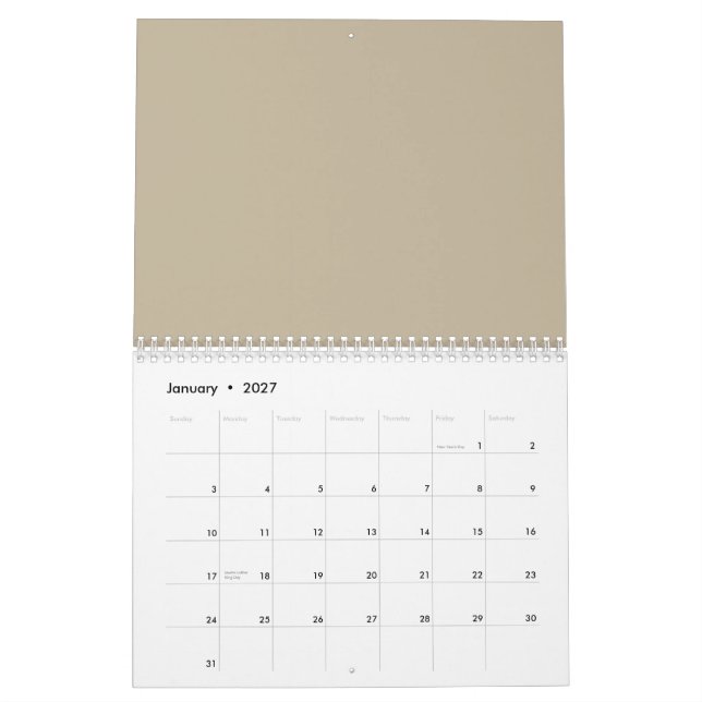 Calendários Personalizados | Layout de Duas Página (Jan 2027)