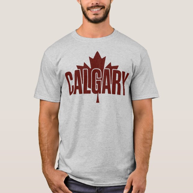 Calgary  Maple Leaf Graphic T-Shirt – AB (Frente)