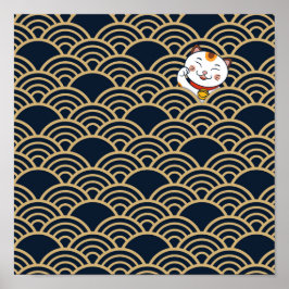 Calico Cat japonês | Maneki Neko Poster