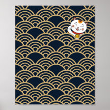 Calico Cat japonês | Maneki Neko Poster