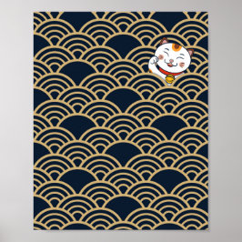 Calico Cat japonês | Maneki Neko Poster