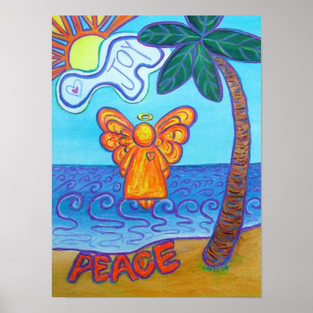 California Beach Angel Art Poster (Frente)