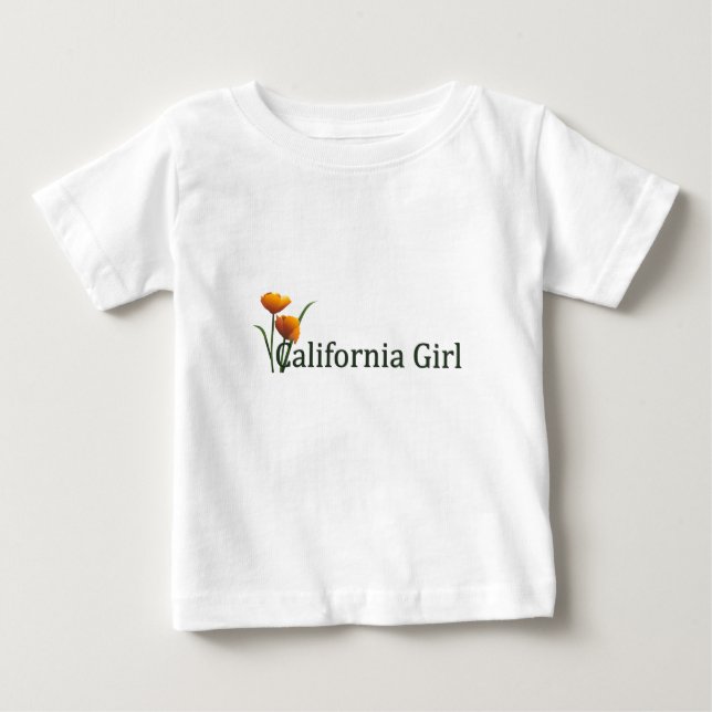 California Girl Poppies 2 Criança LS T-shirt (Frente)