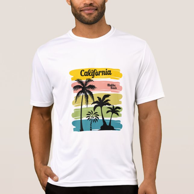 California Malibu Beach Vintage Surf T-Shirt (Frente)