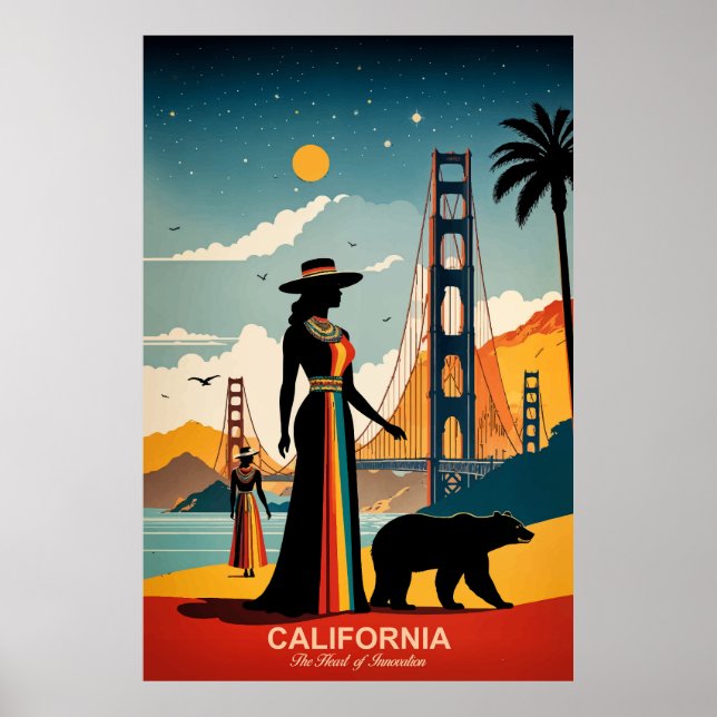 Califórnia: O Coração do Poster de viagens da Inov (Frente)