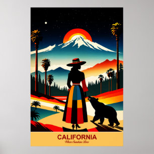 Califórnia: Onde Sunshine Mora Poster de viagens