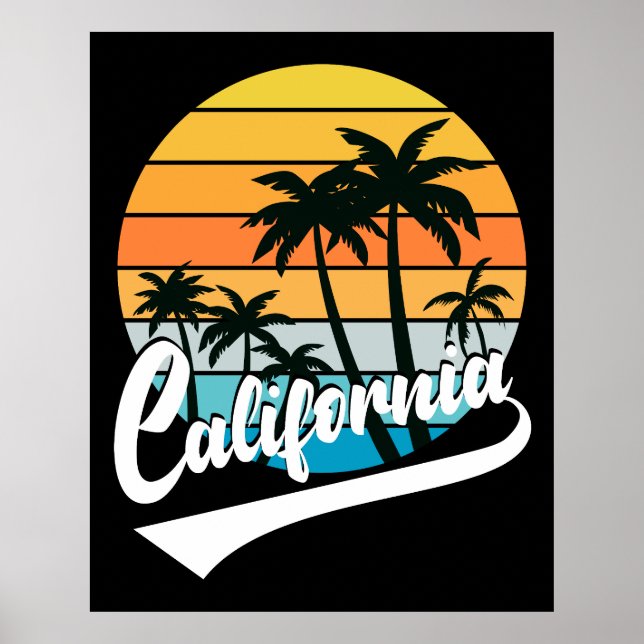 California Retro Sunset Poster (Frente)