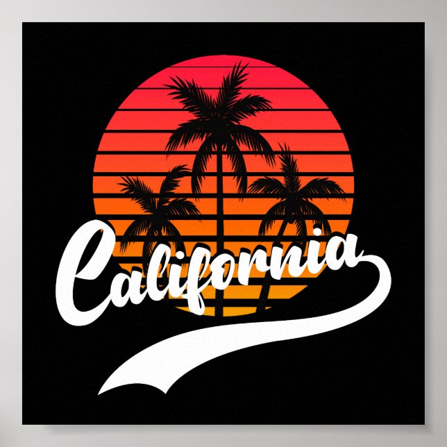 California Retro Sunset Poster (Frente)