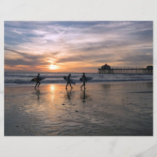 California Surfista no Sunset Scrapbook Paper