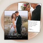 Caligrafia 2 Fotografia 2 Obrigado<br><div class="desc">Boho Moderno de Orçamento Manuscrito com Letra de Script 2 Fotografia Obrigado Cartão THIN de baixo orçamento de barato personalizado. modelo de cartões de agradecimentos de casamento na moda com uma foto vertical de cheio na frente com o texto de sobreposição "Obrigado" em uma fonte de tipografia escrita à mão...</div>