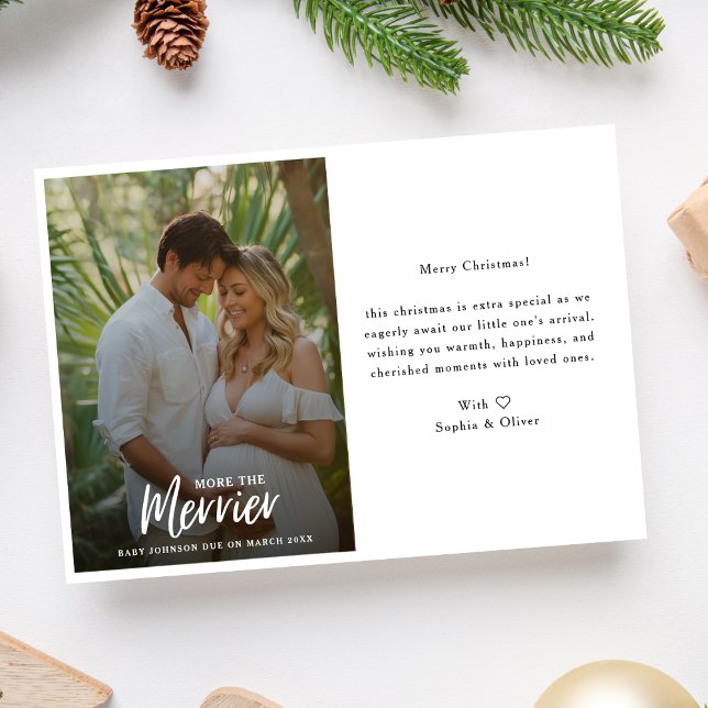 Caligrafia Anúncio de Gravidez de Foto de Natal (Criador carregado)