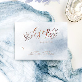 Caligrafia azul Dusty Casamento Florestal RSVP