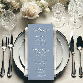 Caligrafia Azul Empoeirada, Script Elegante, Menu 