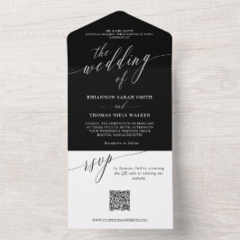 Caligrafia Branca Negra Caligrafia Casamento QR RS