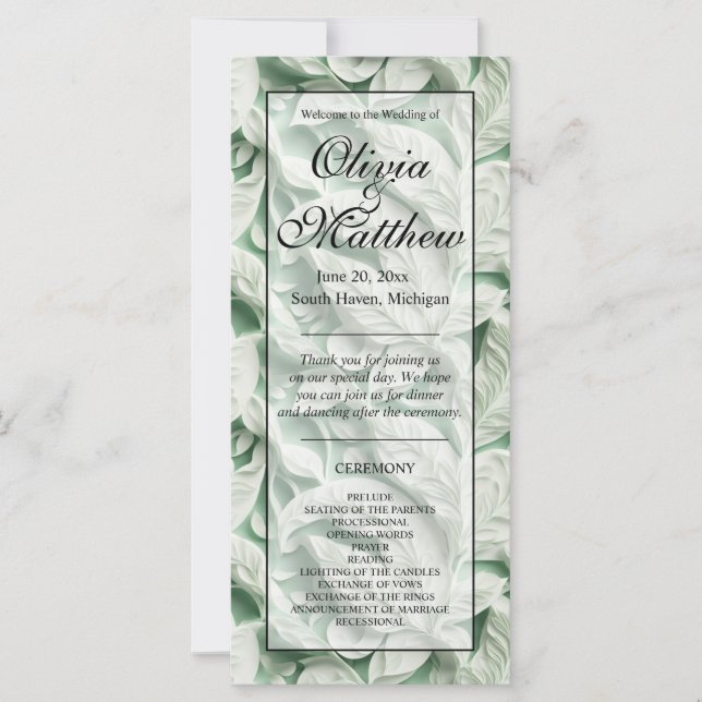 Caligrafia branca verde-Elegante (Frente)