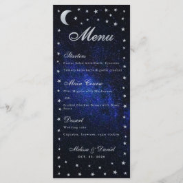 Caligrafia Celestial Menu Lua e Estrelas