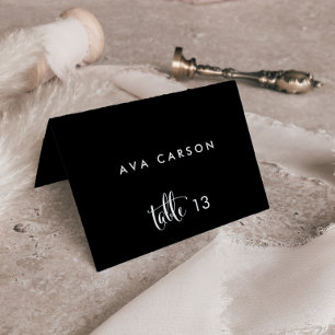 Caligrafia de Belle Cartão de Escolta Preto