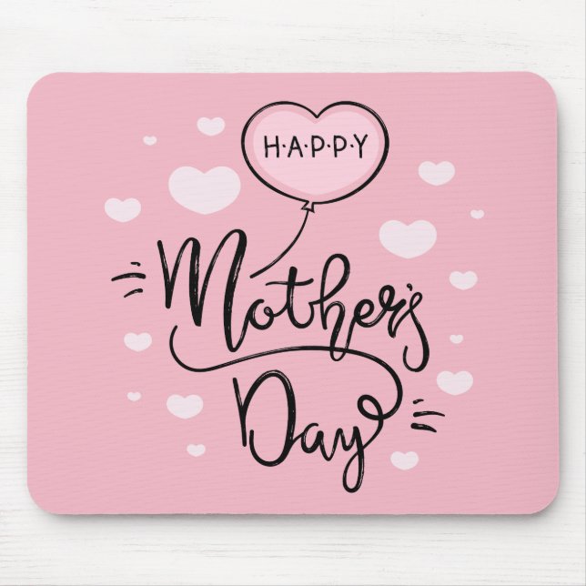 Caligrafia de Dia de as mães Feliz | Mousepad (Frente)