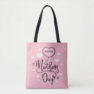 Caligrafia de Dia de as mães Feliz  Saco de Tote