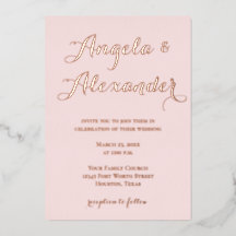 Caligrafia Decorativa Moderna Blush Casamento Rosa