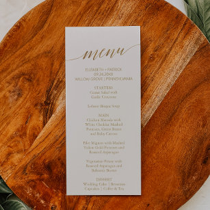Caligrafia Dourada elegante   Cartão de menu Janto