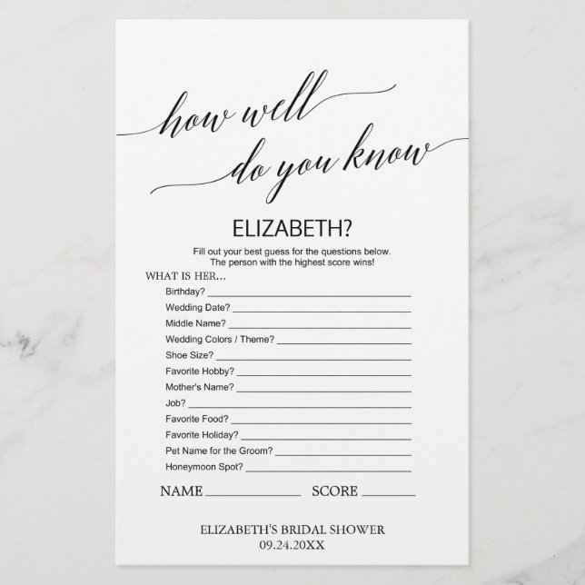 Caligrafia Elegante Como Você Conhece A Noiva? (Frente)