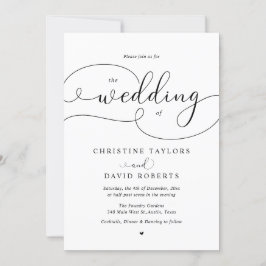 Caligrafia Elegante, Convite Casual De Casamento